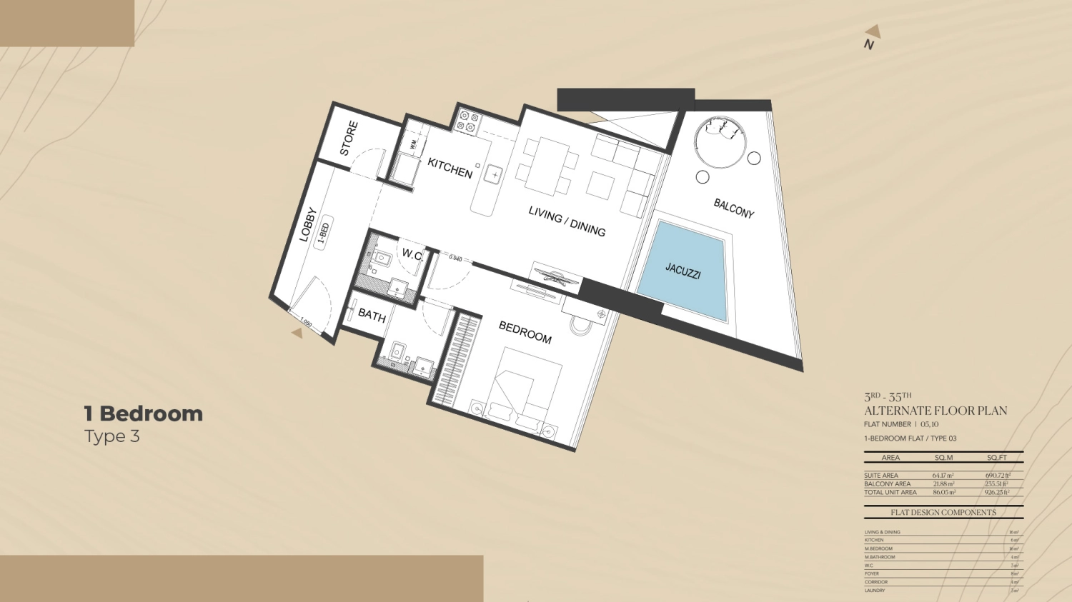 1 BR - Type A